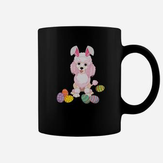 Poodle Dog Bunny Rabbit Hat Playing Easter Eggs Happy Coffee Mug - Seseable