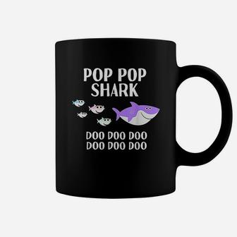 Pop Pop Shark Doo Doo Funny Fathers Day Coffee Mug - Seseable