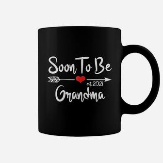Pregnancy Announcement Soon To Be Grandma Est 2021 Coffee Mug - Seseable