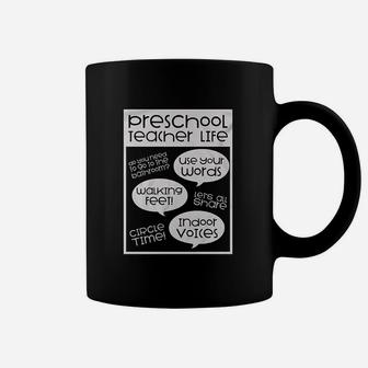 Preschool Teacher Life Quotes Funny Children Teach School Kids Coffee Mug - Seseable