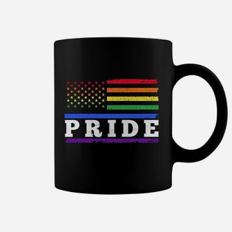 Pride Lgbt Rainbow American Flag Gay Pride Rainbow Coffee Mug - Seseable