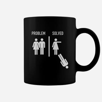 Problem Is Solved Funny Marriage Versus Divorce Coffee Mug - Seseable