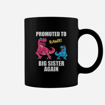 Promoted To Big Sister Again 2021 Dinosaur Women Girl Coffee Mug | Seseable UK
