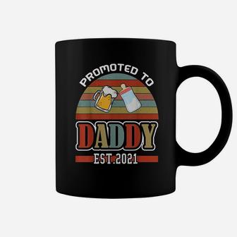 Promoted To Daddy 2021 Retro New Baby Dad Est 2021 Coffee Mug - Seseable