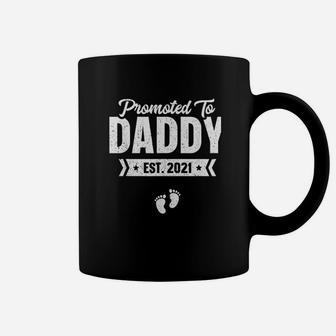 Promoted To Daddy Est 2021 Baby Gift For New Daddy Coffee Mug - Seseable
