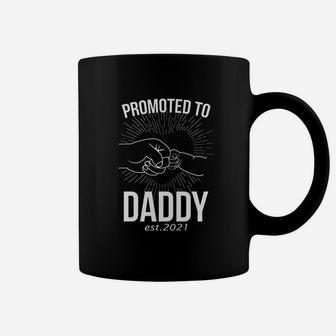 Promoted To Daddy Est 2021 Est New Dad Baby Coffee Mug - Seseable