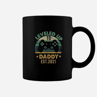 Promoted To Daddy Est 2021 Leveled Up To Daddy Coffee Mug - Seseable
