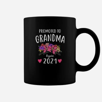Promoted To Grandma Again 2021 Pregnancy Reveal Coffee Mug - Seseable