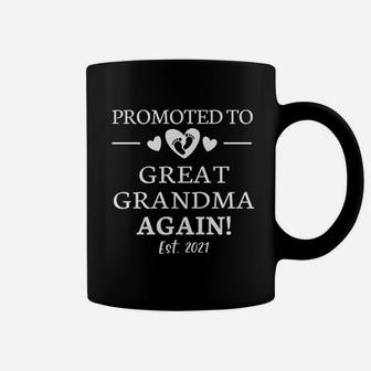 Promoted To Great Grandma Again 2021 Great Grandma Again Coffee Mug - Seseable