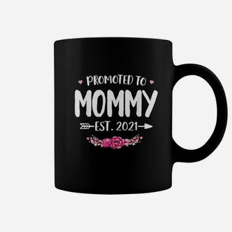 Promoted To Mommy Est 2021 New Mom Gift First Mommy Coffee Mug - Seseable