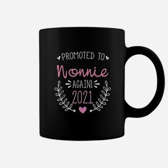 Promoted To Nonnie Again 2021 New Grandma Hippie Flower Gift Coffee Mug - Seseable