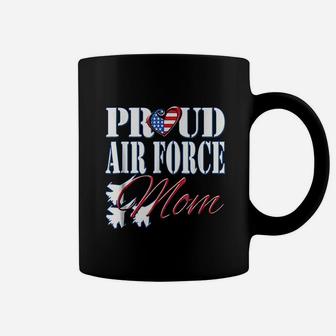Proud Air Force Mom Us Heart Military Mothers Day Coffee Mug - Seseable