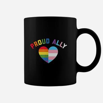 Proud Ally Lgbt Rainbow Heart Gay Pride Month Coffee Mug - Seseable