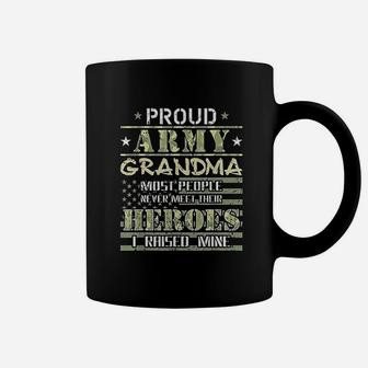 Proud Army Grandma I Raised My Heroes Camo Army Grandmother Coffee Mug - Seseable