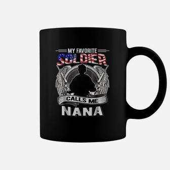 Proud Army Grandma My Favorite Soldier Calls Me Nana Coffee Mug - Seseable