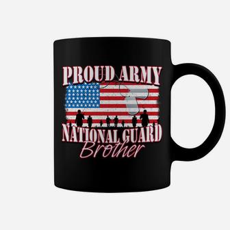 Proud Army National Guard Brother Dog Tag Flag Men Coffee Mug - Seseable