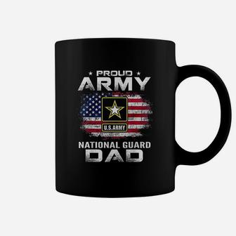 Proud Army National Guard Dad With American Flag Gift Coffee Mug - Seseable