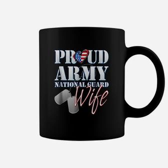 Proud Army National Guard Wife Usa Heart Flag Coffee Mug - Seseable