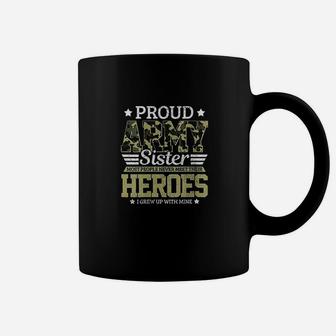 Proud Army Sister Military Soldier Brother Pride Gift Coffee Mug - Seseable