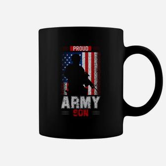 Proud Army Son American Flag US Navy Veteran Coffee Mug - Seseable