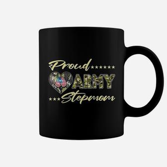 Proud Army Stepmom Us Flag Dog Coffee Mug - Seseable