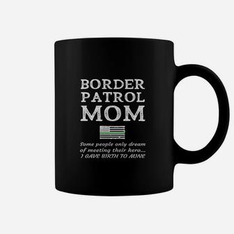 Proud Border Patrol Mom Mother Thin Green Line American Flag Coffee Mug - Seseable
