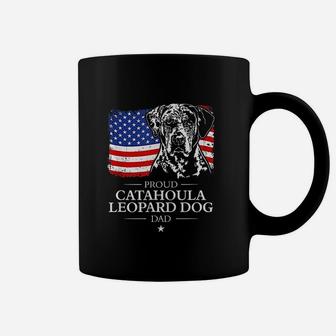 Proud Catahoula Leopard Dog Dad American Flag Coffee Mug - Seseable