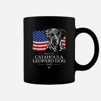 Proud Catahoula Leopard Dog Dad American Flag Patriotic Dog Coffee Mug - Seseable