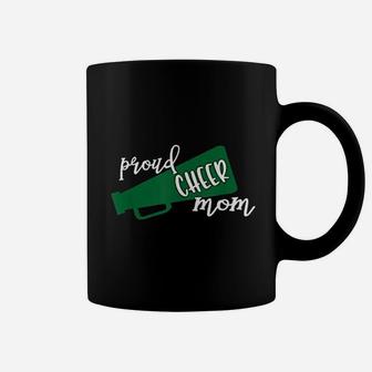 Proud Cheer Mom Green Megaphone Coffee Mug - Seseable