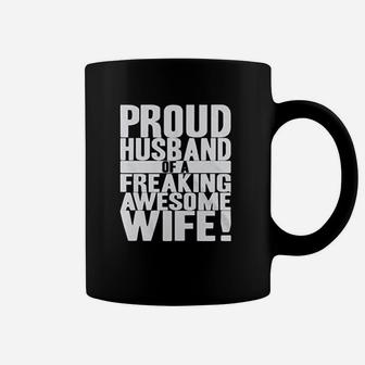 Proud Husband Of A Freaki Awesome Wife Funny Valentines Day Coffee Mug - Seseable