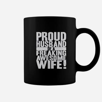 Proud Husband Of Awesome Wife Funny Valentines Day Coffee Mug - Seseable