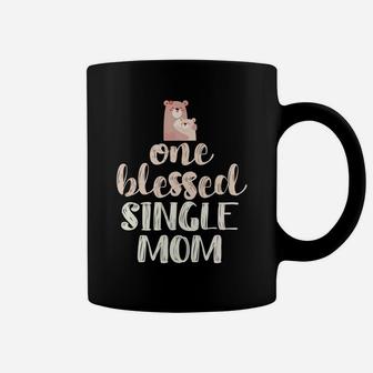 Proud Mama Bear One Blessed Single Mom Mothers Day Coffee Mug - Seseable