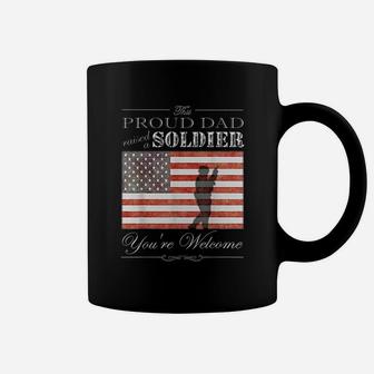 Proud Military Dad American Flag Coffee Mug - Seseable