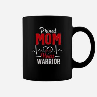 Proud Mom Of A Heart Warrior Chd Awareness Gift Coffee Mug - Seseable