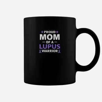 Proud Mom Of A Lupus Warrior Lupus Awareness Purple Ribbon Coffee Mug - Seseable