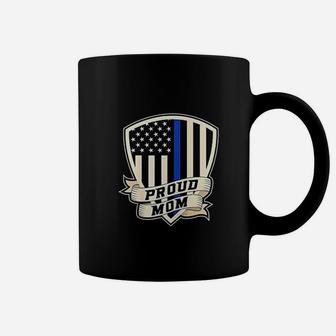Proud Police Mom For Supporter Women Thin Blue Line Coffee Mug - Seseable