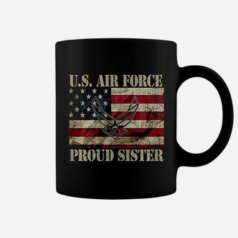 Proud Sister Us Air Force Vintage Usa Flag Coffee Mug - Seseable