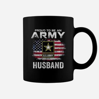 Proud To Be An Army Husband With American Flag Coffee Mug - Seseable