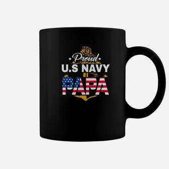 Proud Us Navy Papa, best christmas gifts for dad Coffee Mug - Seseable