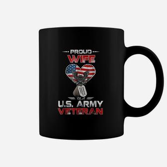 Proud Wife Of A Us Army Veteran Coffee Mug - Seseable