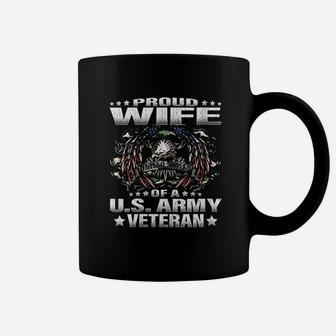 Proud Wife Of A Us Army Veteran Military Coffee Mug - Seseable