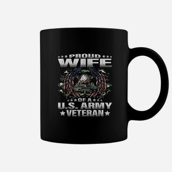 Proud Wife Of A Us Army Veteran Military Vets Spouse Coffee Mug - Seseable