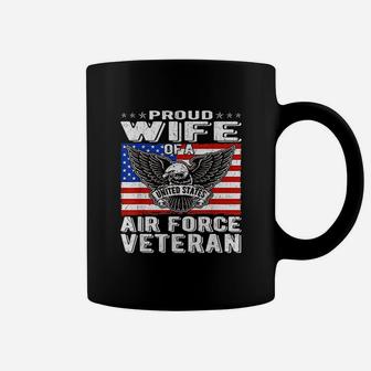 Proud Wife Of Us Air Force Veteran Patriotic Military Spouse Coffee Mug - Seseable