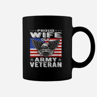 Proud Wife Of Us Army Veteran Patriotic Military Coffee Mug - Seseable