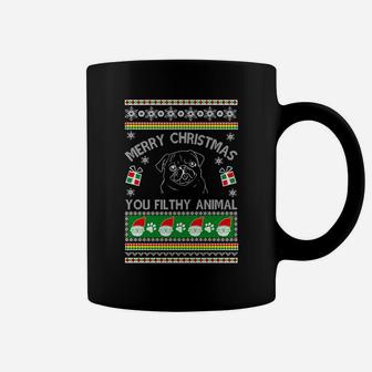 Pug Dog Merry Christmas You Filthy Animal Coffee Mug - Seseable