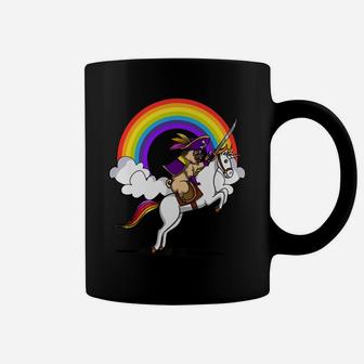 Pug Dog Pirate Riding Unicorn Funny Rainbow Party Coffee Mug - Seseable