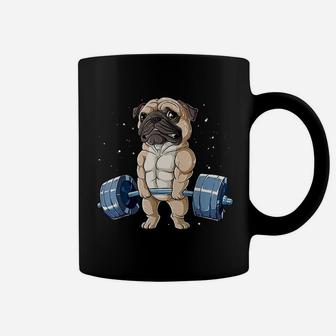 Pug Weightlifting Funny Coffee Mug - Seseable