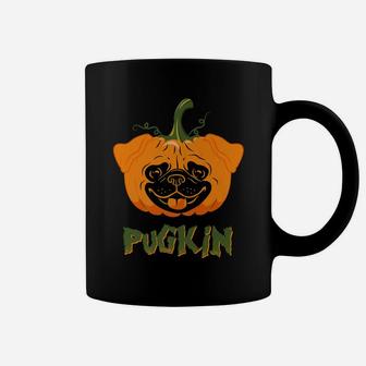 Pugkin Pug Pumpkin Funny Halloween Dogs Coffee Mug - Seseable