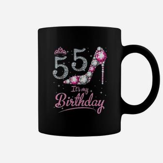 Queen 55 Years Old It Is My Birthday Vintage Retro Girl Coffee Mug - Seseable