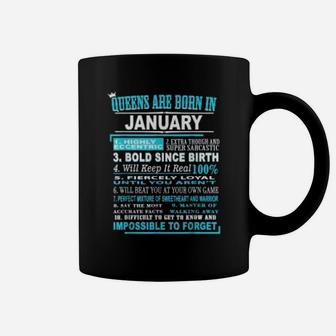 Queens Are Born In January - 10 Facts Born In January Coffee Mug - Seseable